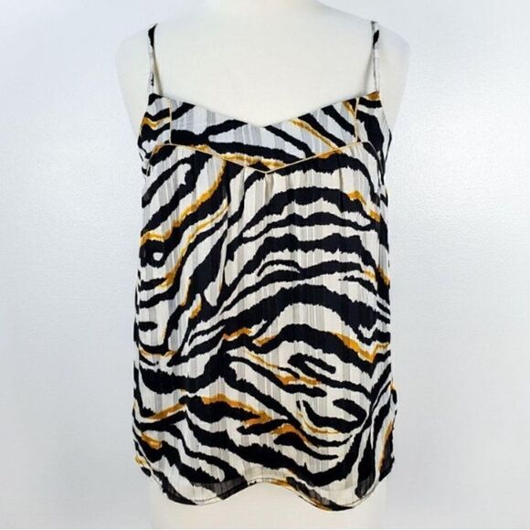 NEW BISHOP + YOUNG Zebra Metallic Tank Top - Picture 1 of 3